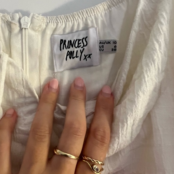 Princess Polly White Tie Linen Mini Dress - Picture 5 of 7